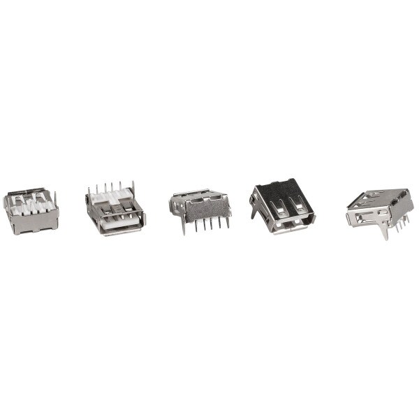 Main product image for USB-A Female 90 Degree Solder Terminal PCB Mount Con 090-132